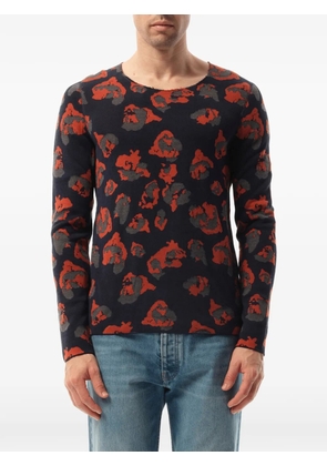 Lanvin leopard jacquard raw-edge sweater - Blue