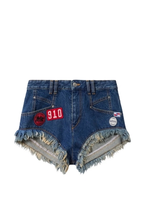 ISABEL MARANT Eneidala frayed-hem patches shorts - Blue