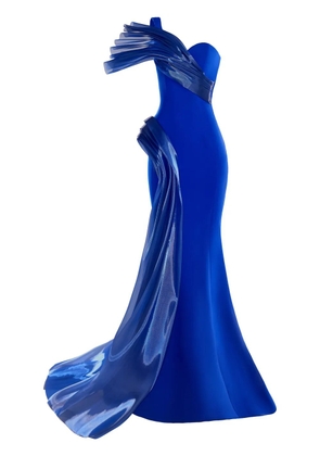 Gaby Charbachy draped mermaid gown - Blue