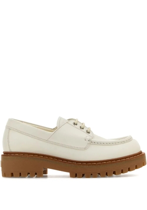 Prada leather lace-up shoes - White
