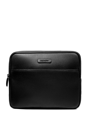 PIQUADRO pebbled leather crossbody bag - Black