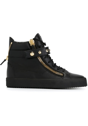 Giuseppe Zanotti zip detail hi-top sneakers - Black