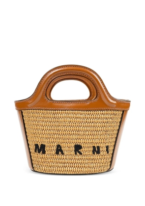 Marni micro Tropicalia leather-trim tote bag - Neutrals