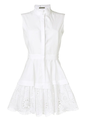 Alexander McQueen floral topstitching detailed dress - White