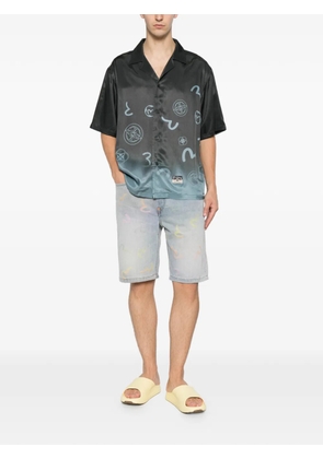 EVISU logo-print denim shorts - Blue