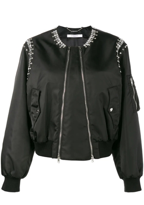 Givenchy rhinestone embellished bomber jacket - 001BLACK