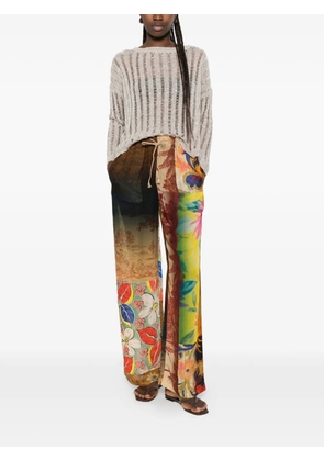 120% Lino sequin-embellished open-knit sweater - Grey