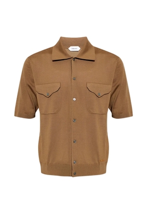 Versace short-sleeved button-up sweater - Brown