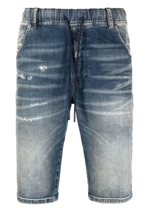 Diesel distressed straight-leg denim shorts - Blue