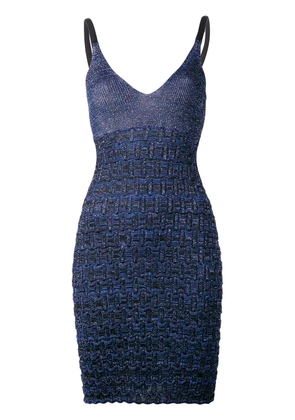 Kenzo metallic textured knit dress - Blue