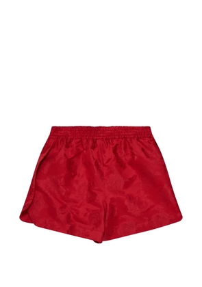 Simone Rocha floral-jacquard elasticated-waist shorts - Red