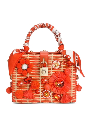Dolce & Gabbana Dolce Box handbag in raffia - Orange