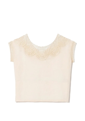 Nili Lotan Caila crochet-trim top - Neutrals