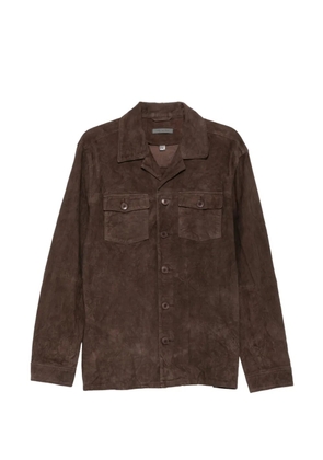 John Varvatos suede button-up jacket - Brown