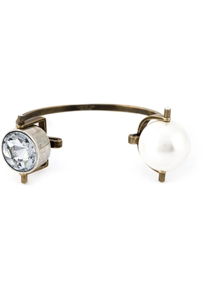 Lanvin pearl and crystal arm bracelet - Metallic