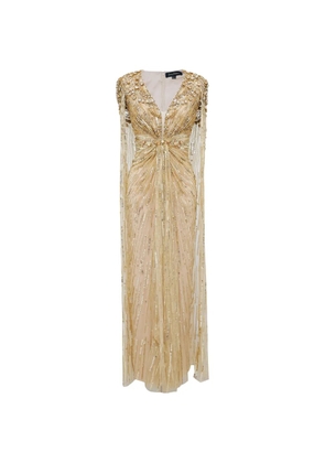 Jenny Packham Lotus Lady cape-style gown - Gold