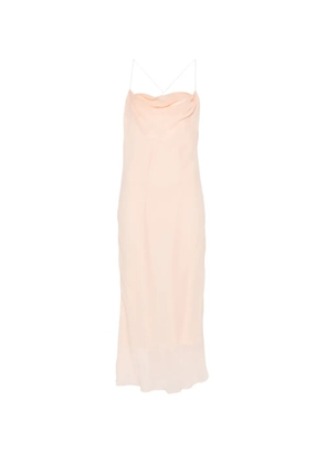 Mugler cowl-neck backless midi dress - Pink