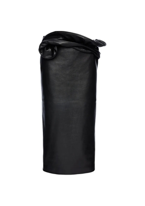 Magda Butrym flower-detail leather midi skirt - Black