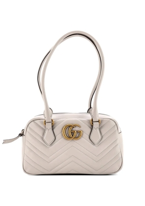 Gucci Pre-Owned GG Marmont Top Handle Shoulder Bag Matelasse Leather Small satchel - Grey