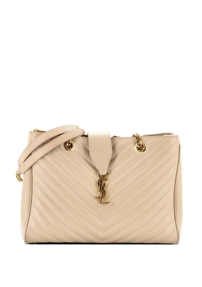 Saint Laurent Pre-Owned Classic Monogram Shopper Matelasse Chevron Leather Large tote bag - Neutrals