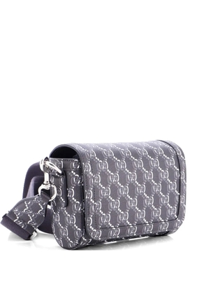 Gucci Pre-Owned Flap Messenger Bag GG Shadow Coated Canvas Super Mini crossbody bag - Black