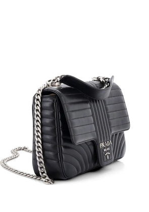 Prada Pre-Owned Chain Flap Diagramme Quilted Leather Large shoulder bag - Black