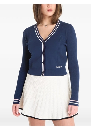 GUESS USA striped-trim cardigan - Blue