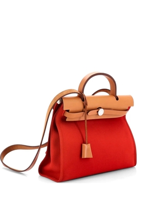 Hermès Pre-Owned Herbag Zip Leather and Toile 31 shoulder bag - Red