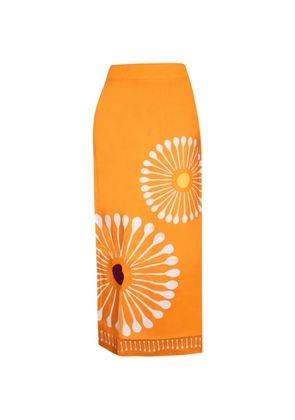 Cala de la Cruz zip-fastening midi skirt - Orange