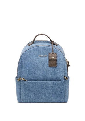 Michael Kors logo-print denim backpack - Blue