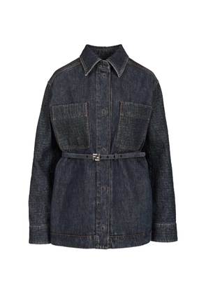 FENDI belt denim jacket - Blue