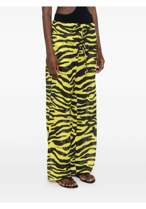 The Attico zebra-print drawstring trousers - Yellow