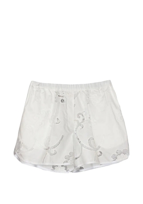 Semicouture broderie-anglaise poplin shorts - White