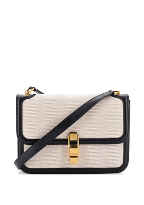 Saint Laurent Pre-Owned Carre Satchel Canvas with Leather Medium shoulder bag - Black
