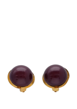 Gianfranco Ferre Studio Vintage cabochon clip-on earrings - Gold