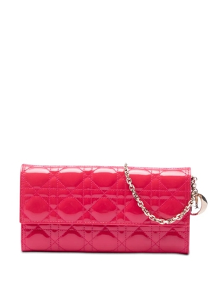 Christian Dior Pre-Owned 2014 Patent Cannage Lady Dior Wallet On Chain handbag - Pink