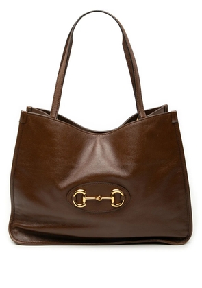 Gucci Pre-Owned 2000-2015 Medium Calfskin Horsebit 1955 tote bag - Brown