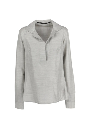 Richard Tyler V-neck long-sleeve blouse - Grey