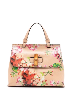 Gucci Pre-Owned 2016-2026 Small Calfskin Blooms Bamboo Daily satchel - Pink