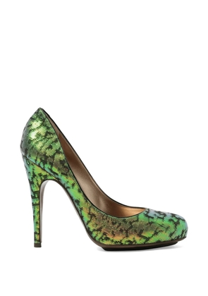 Lanvin metallic-effect patterned pumps - Green