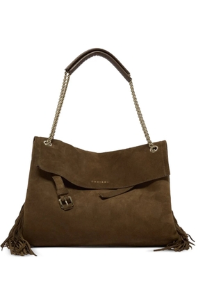 Orciani Venus Peach fringe-detail suede tote bag - Brown