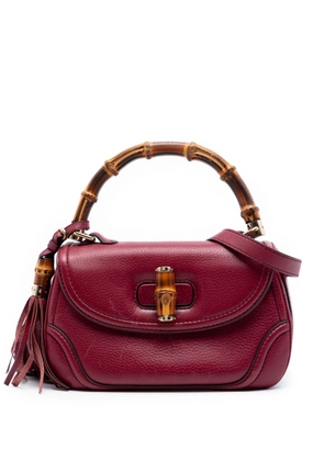 Gucci Pre-Owned 2016-2026 Medium Leather New Bamboo satchel - Red