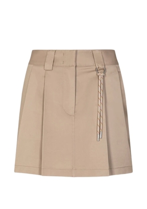 Gaelle pleated rope-detail mini skirt - Neutrals