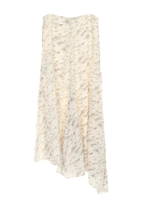 Fendi Pre-Owned 2010s asymmetric silk skirt - Neutrals