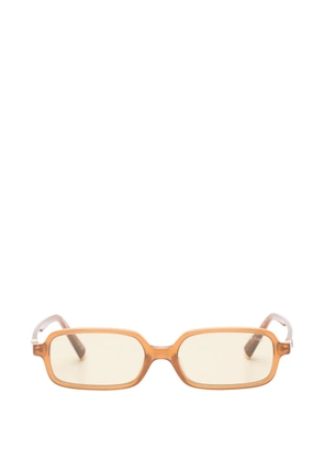 Miu Miu Eyewear logo-plaque rectangle-frame sunglasses - Brown