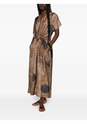 Uma Wang Acre drawstring-waist maxi dress - Brown