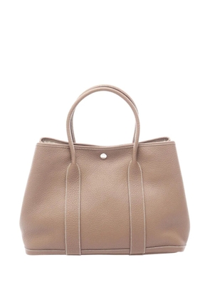 Hermès Pre-Owned 2019 HERMES Garden party PM Negonda leather leather Negonda leather Gray Etoupe Grey Used Women tote bag