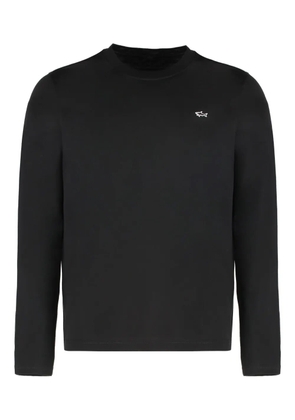 Paul & Shark logo-embroidery long-sleeve T-shirt - Black