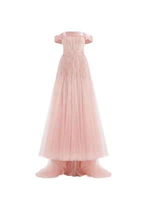 Gattinolli by Marwan off-the-shoulder tulle gown - Pink