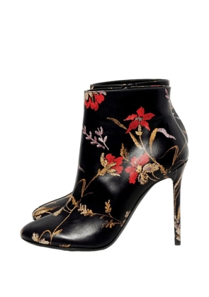 Balenciaga floral-detail leather boots - Black